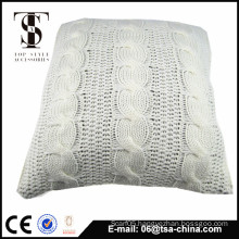 Plain color 100% acrylic knitted soft warm latest design cushion cover